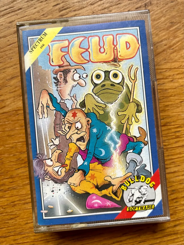 An original Feud cassette release for the ZX Spectrum