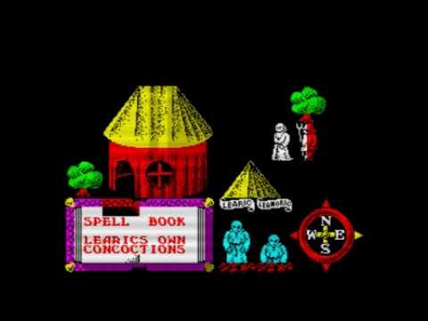 The spell book interface and wizard hut in Feud
